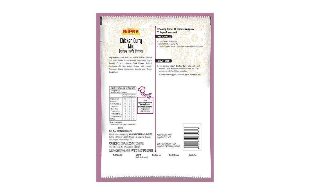 Nilon's Chicken Curry Mix    Pack  90 grams
